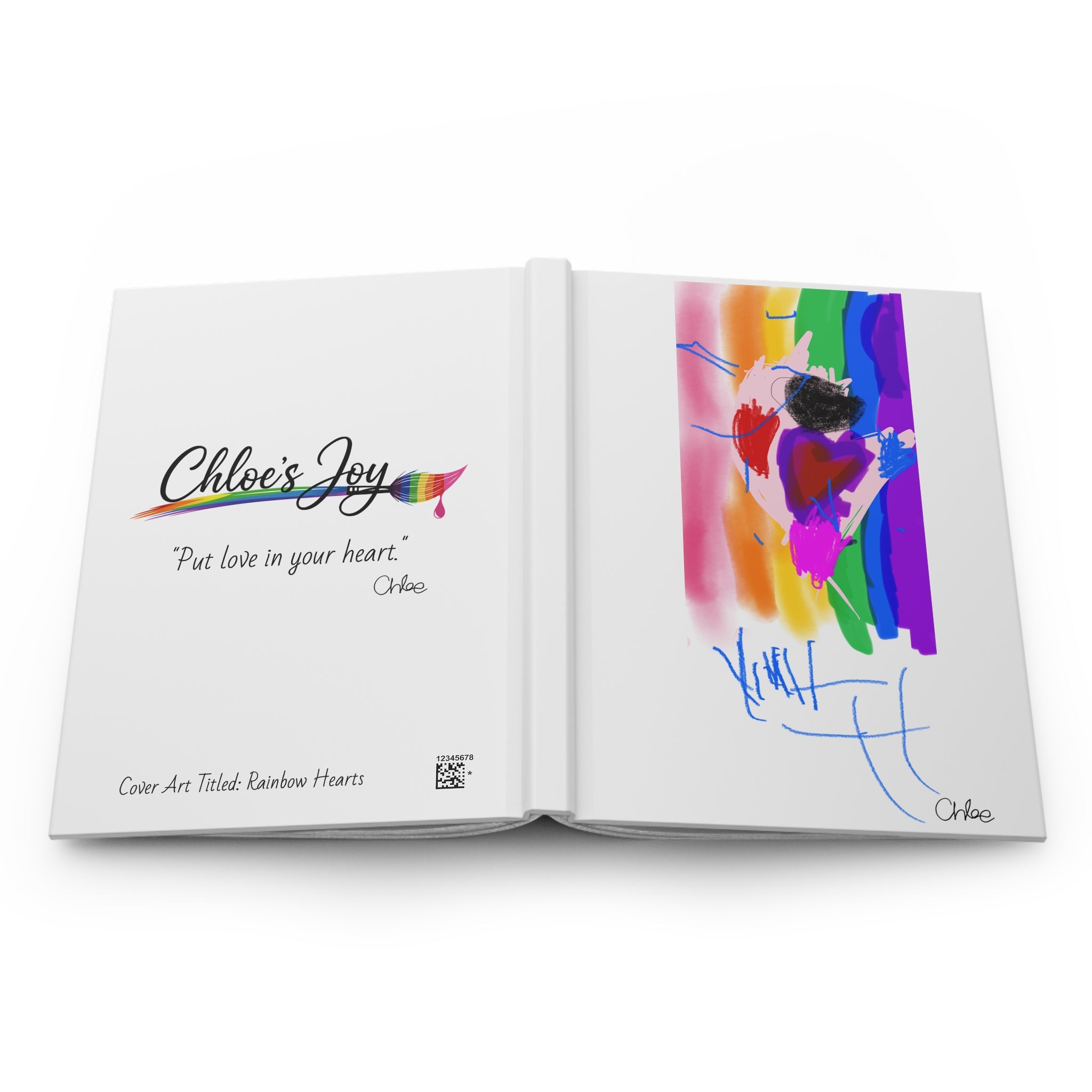 Rainbow Hearts Hardcover Journal
